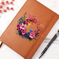 Floral Flower Wreath 104 - Vegan Leather Journal