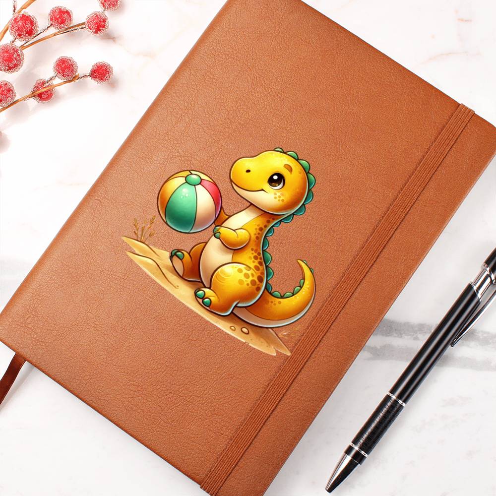 Colorful Baby Dinosaur 032 - Vegan Leather Journal