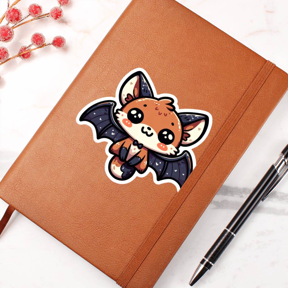 Cute Flying Fox sticker 53 - Vegan Leather Journal