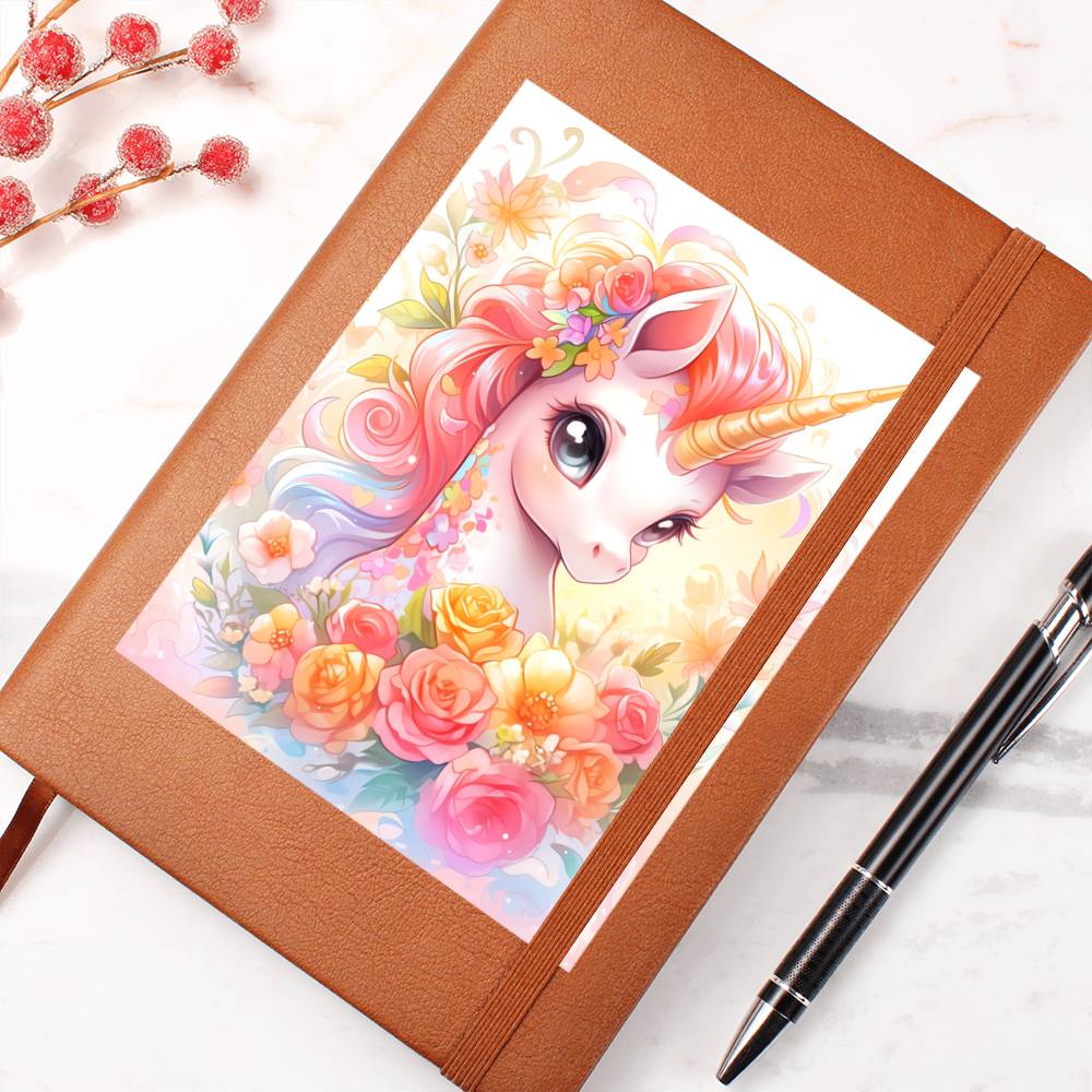 Cute Unicorn 070 - Vegan Leather Journal