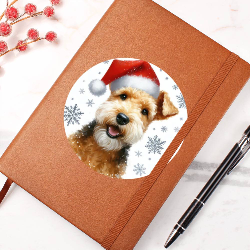 Christmas Dog - Lakeland Terrier - Vegan Leather Journal