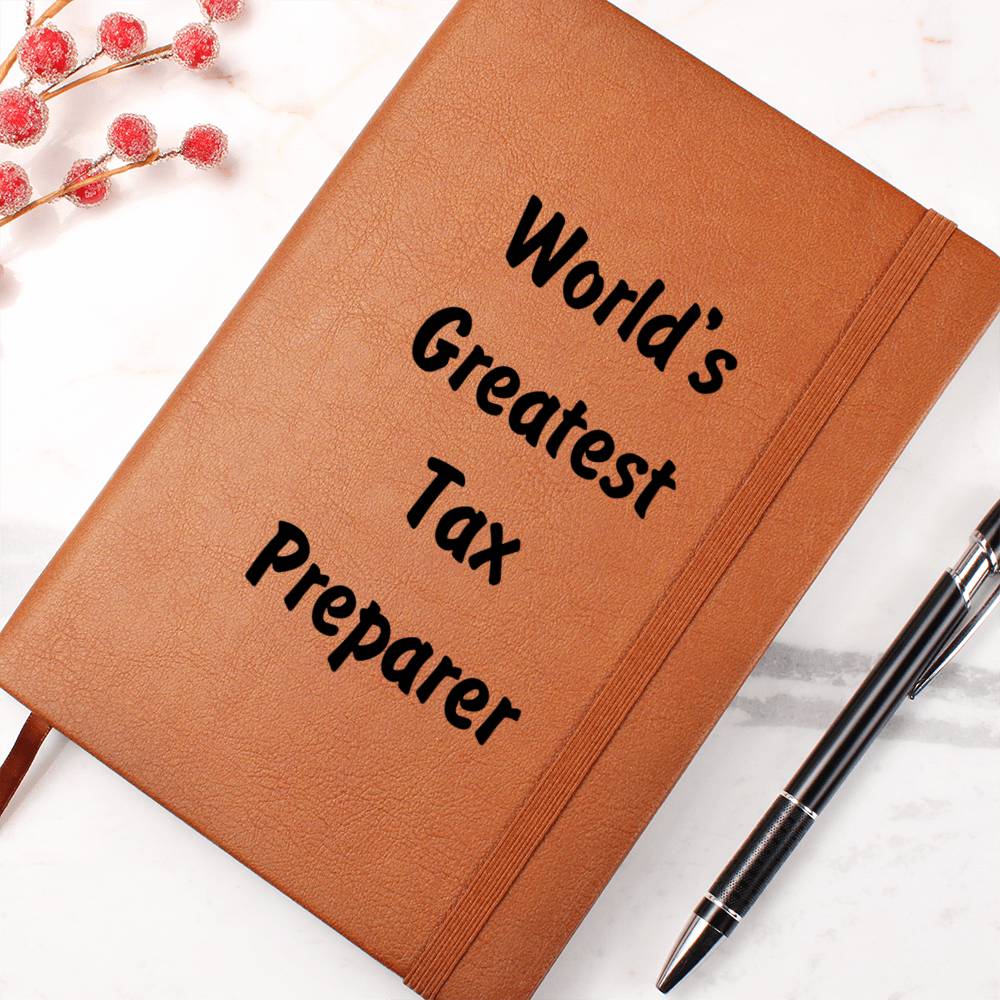 World's Greatest Tax Preparer v1 - Vegan Leather Journal
