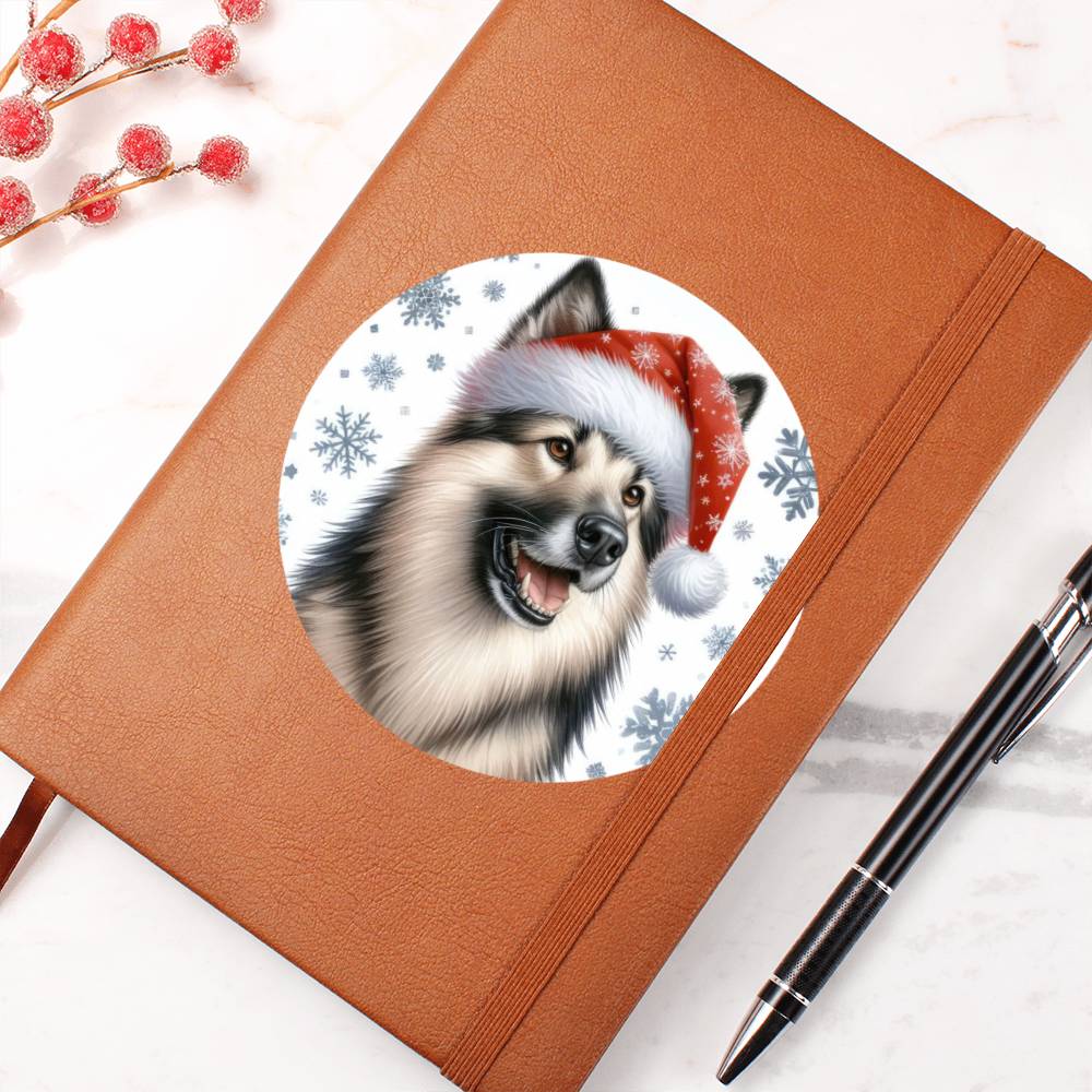 Christmas Dog - Norwegian Elkhound - Vegan Leather Journal
