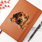 Redbone Coonhound Peeking - Vegan Leather Journal
