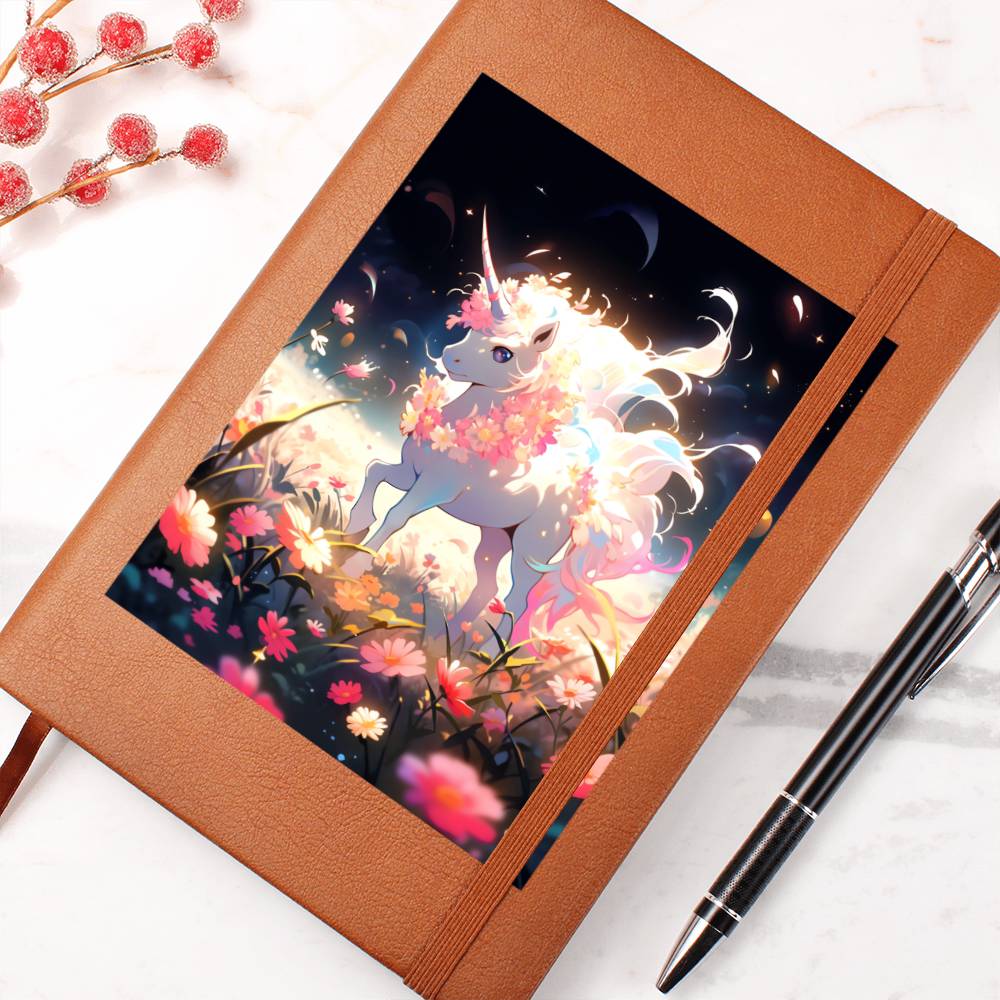 Cute Unicorn 053 - Vegan Leather Journal