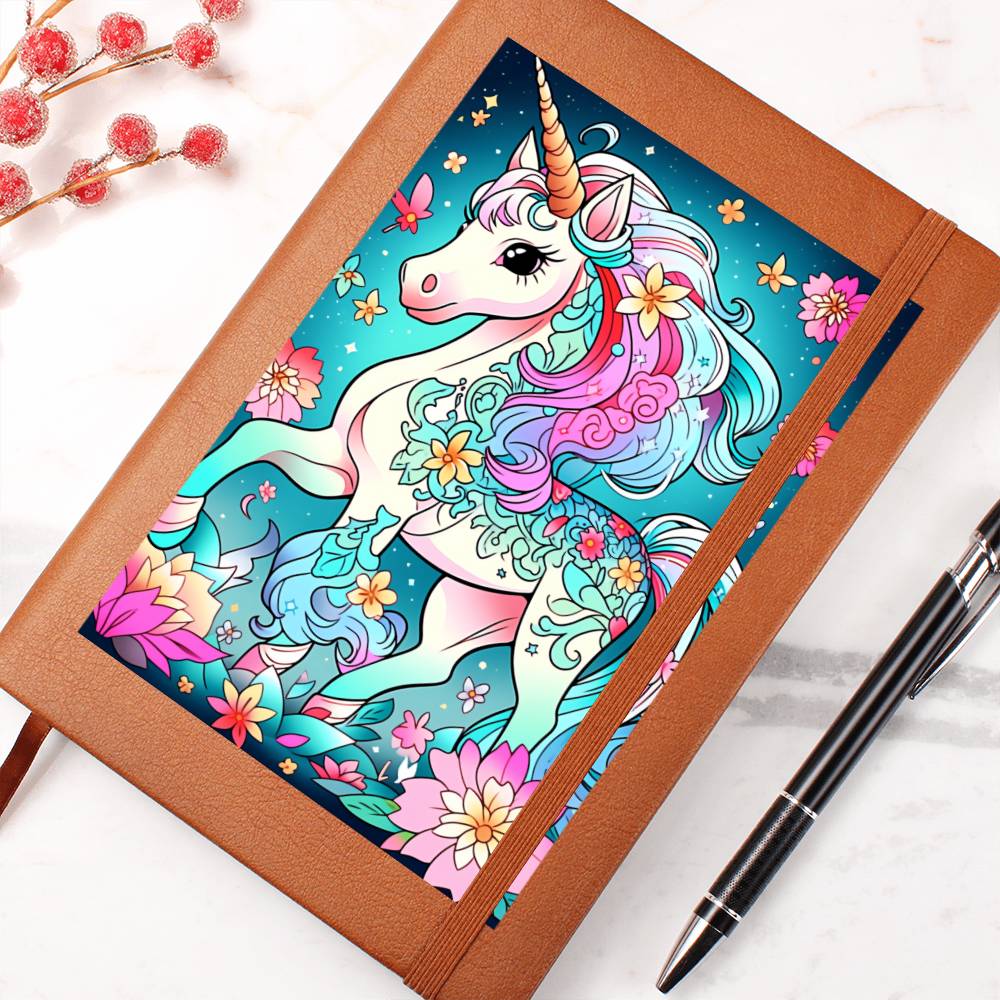Cute Unicorn 056 - Vegan Leather Journal