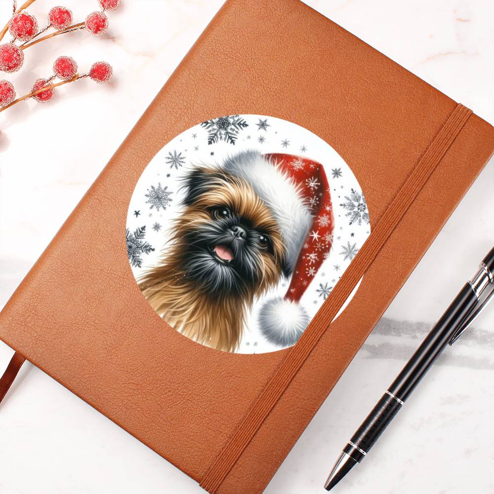 Christmas Dog - Brussels Griffon - Vegan Leather Journal