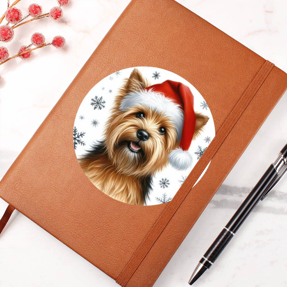Christmas Dog - Norfolk Terrier - Vegan Leather Journal