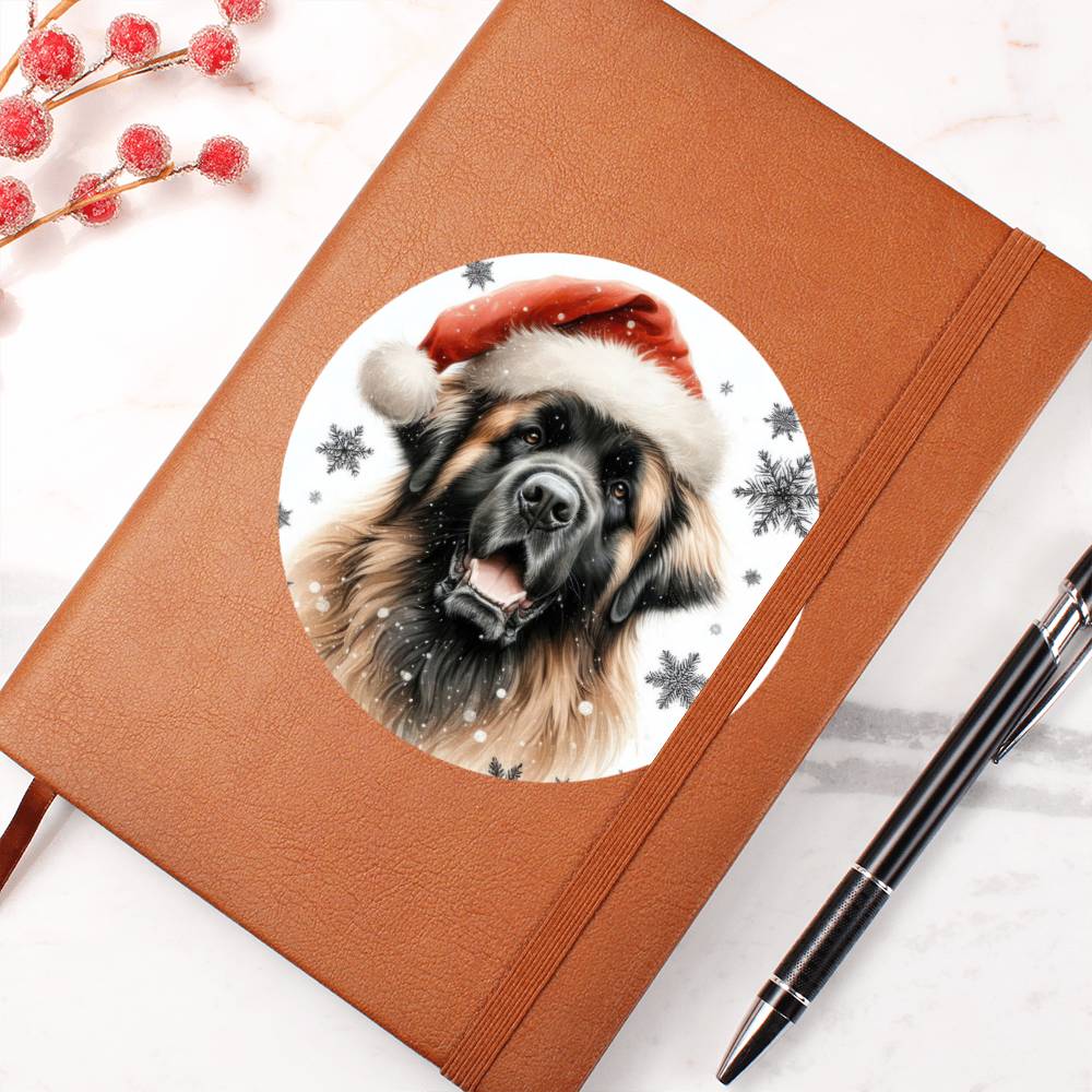 Christmas Dog - Leonberger - Vegan Leather Journal