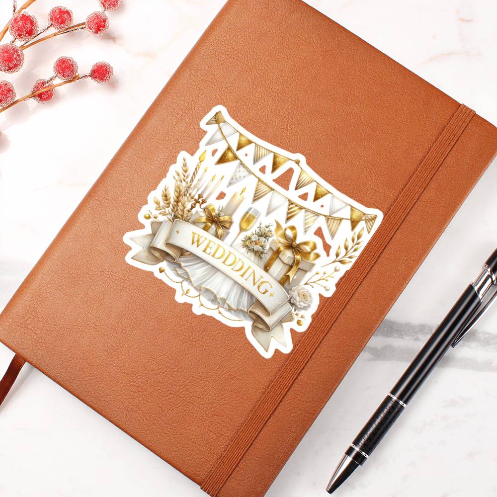 Luxury Wedding Decor Sticker 054 - Vegan Leather Journal