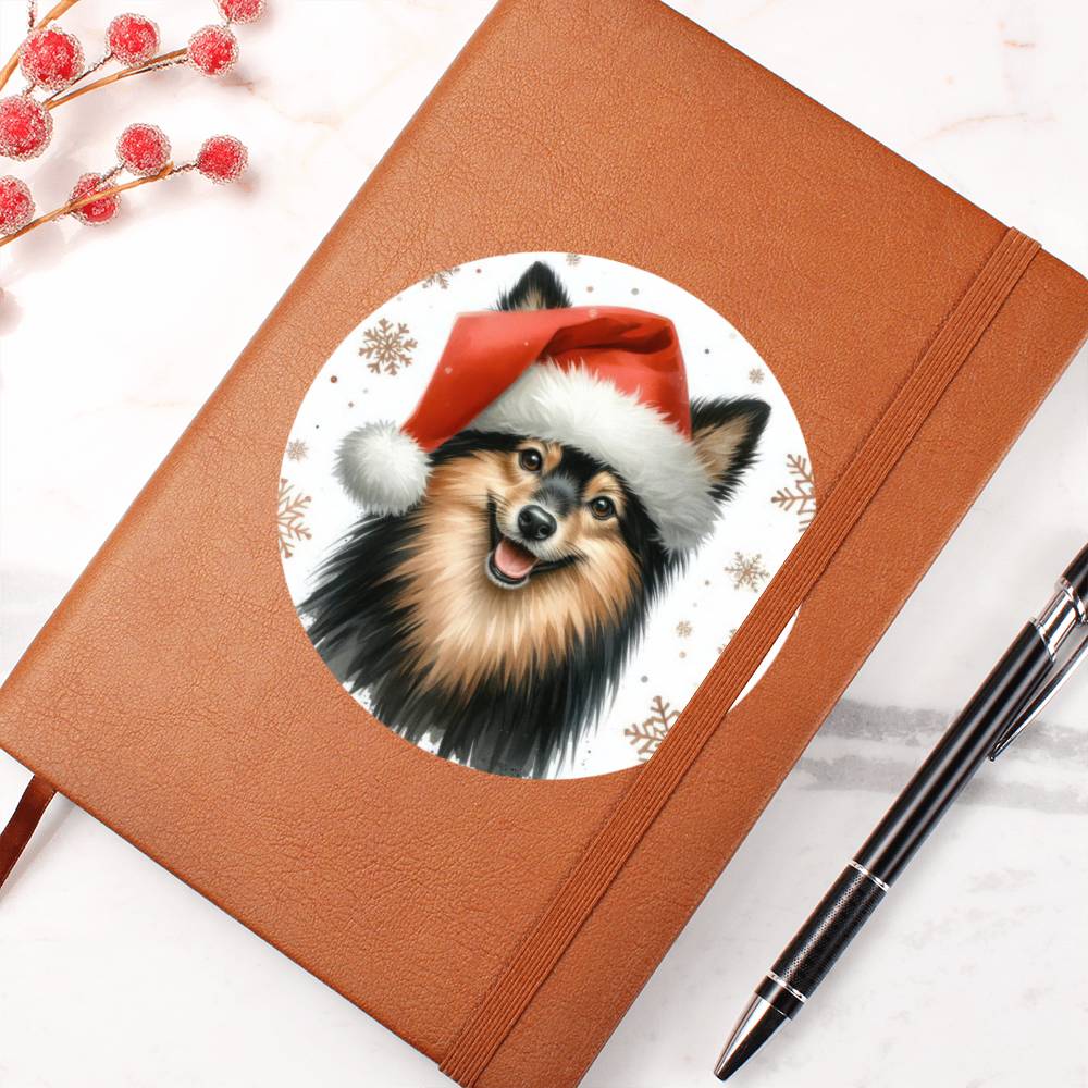 Christmas Dog - Schipperke - Vegan Leather Journal