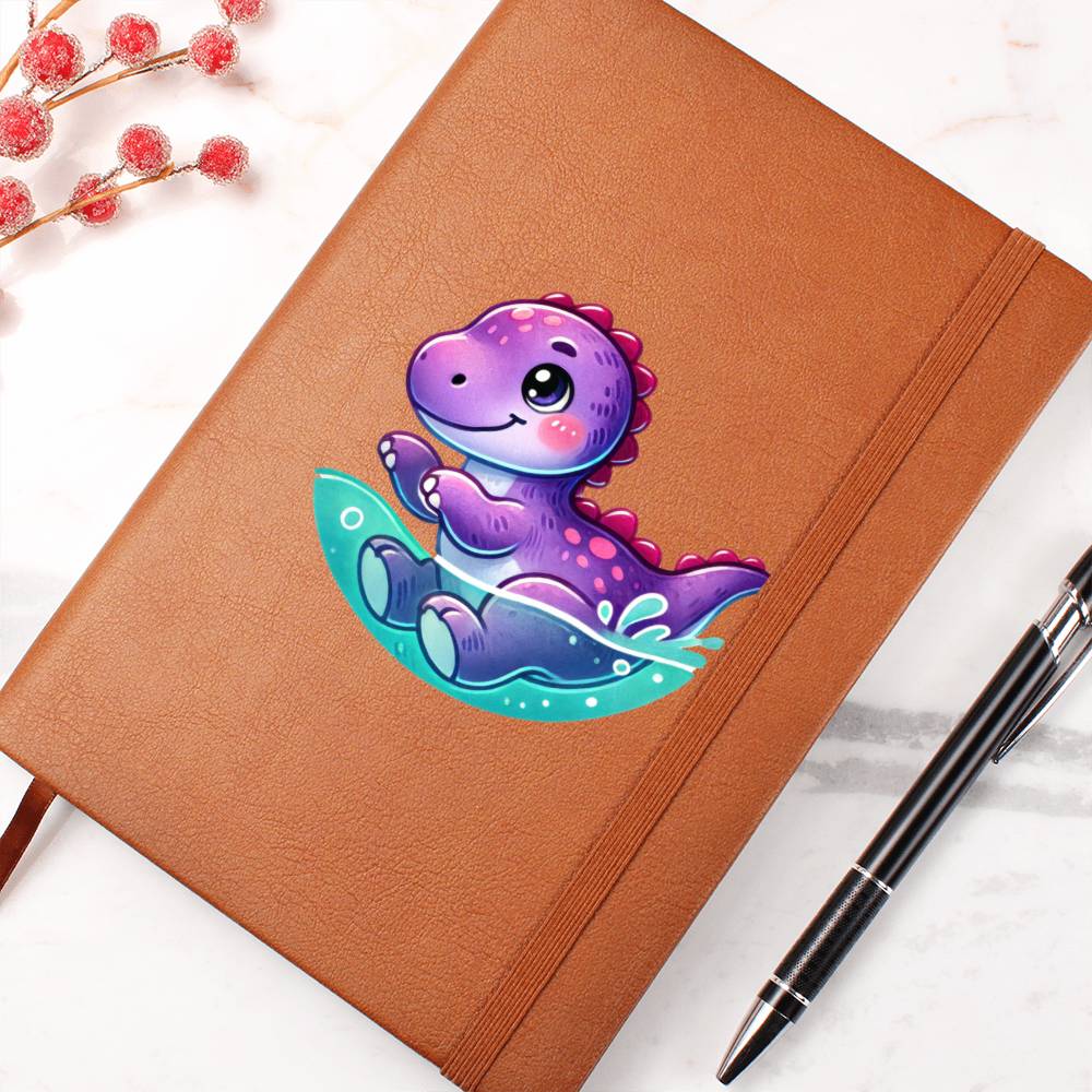 Colorful Baby Dinosaur 087 - Vegan Leather Journal
