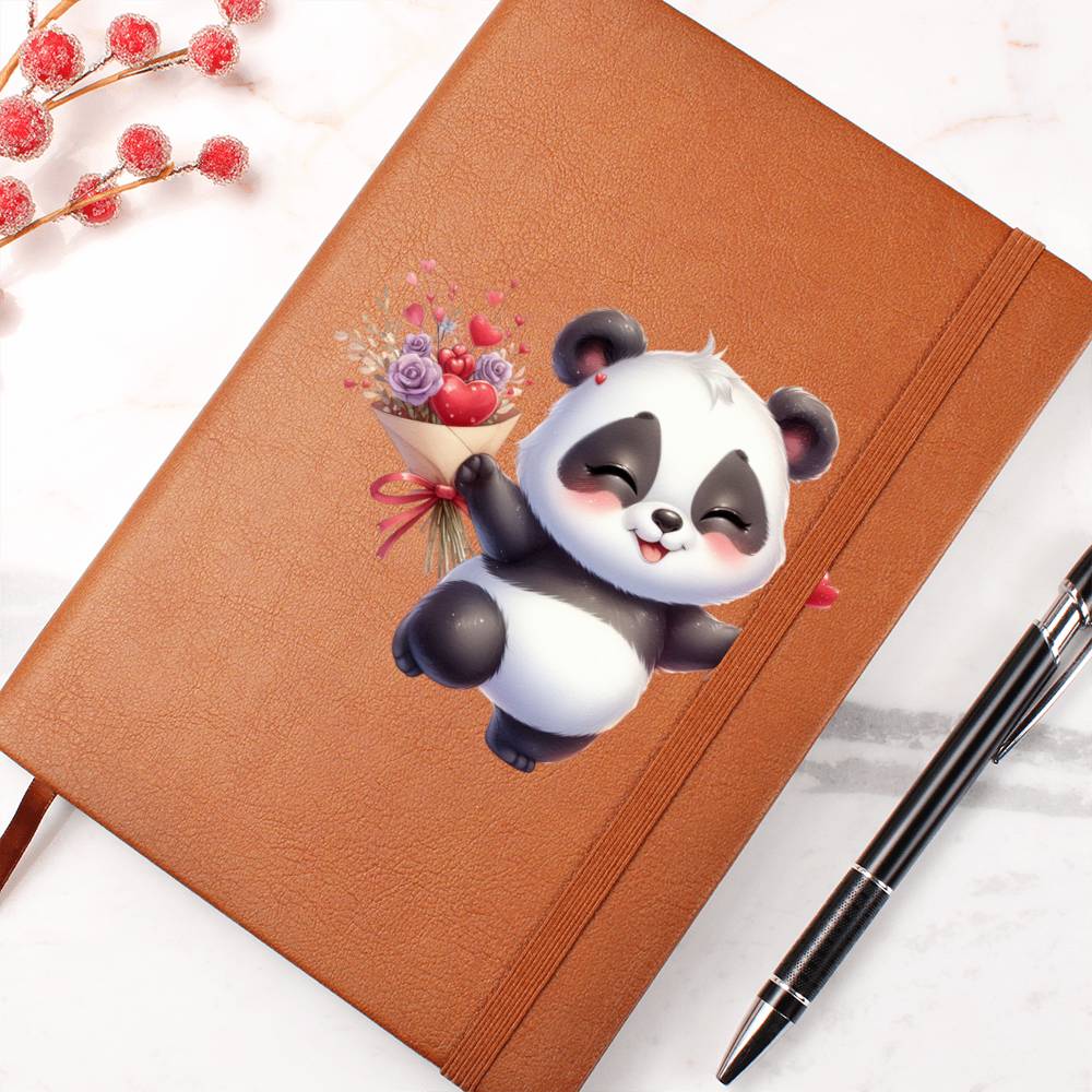 Valentine's Day Panda 020 - Vegan Leather Journal