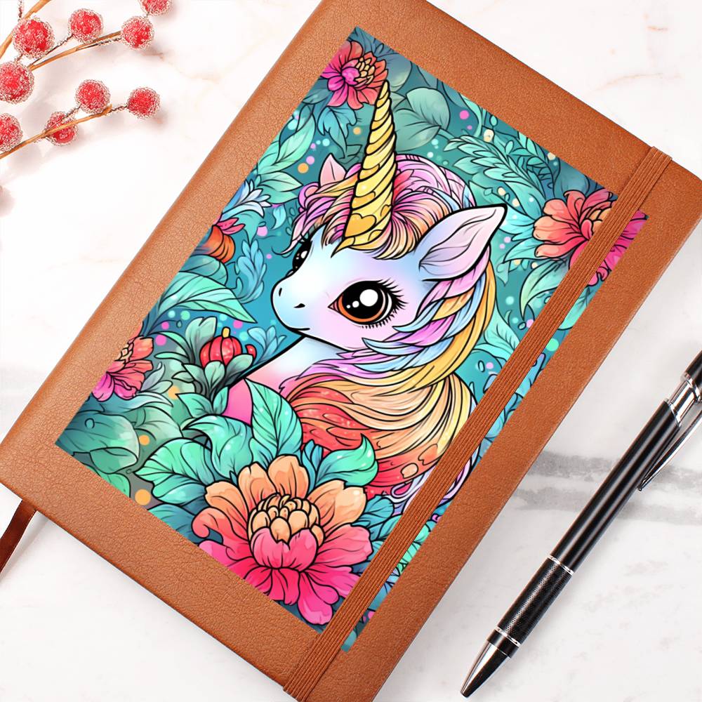Cute Unicorn 031 - Vegan Leather Journal