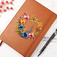 Floral Flower Wreath 012 - Vegan Leather Journal