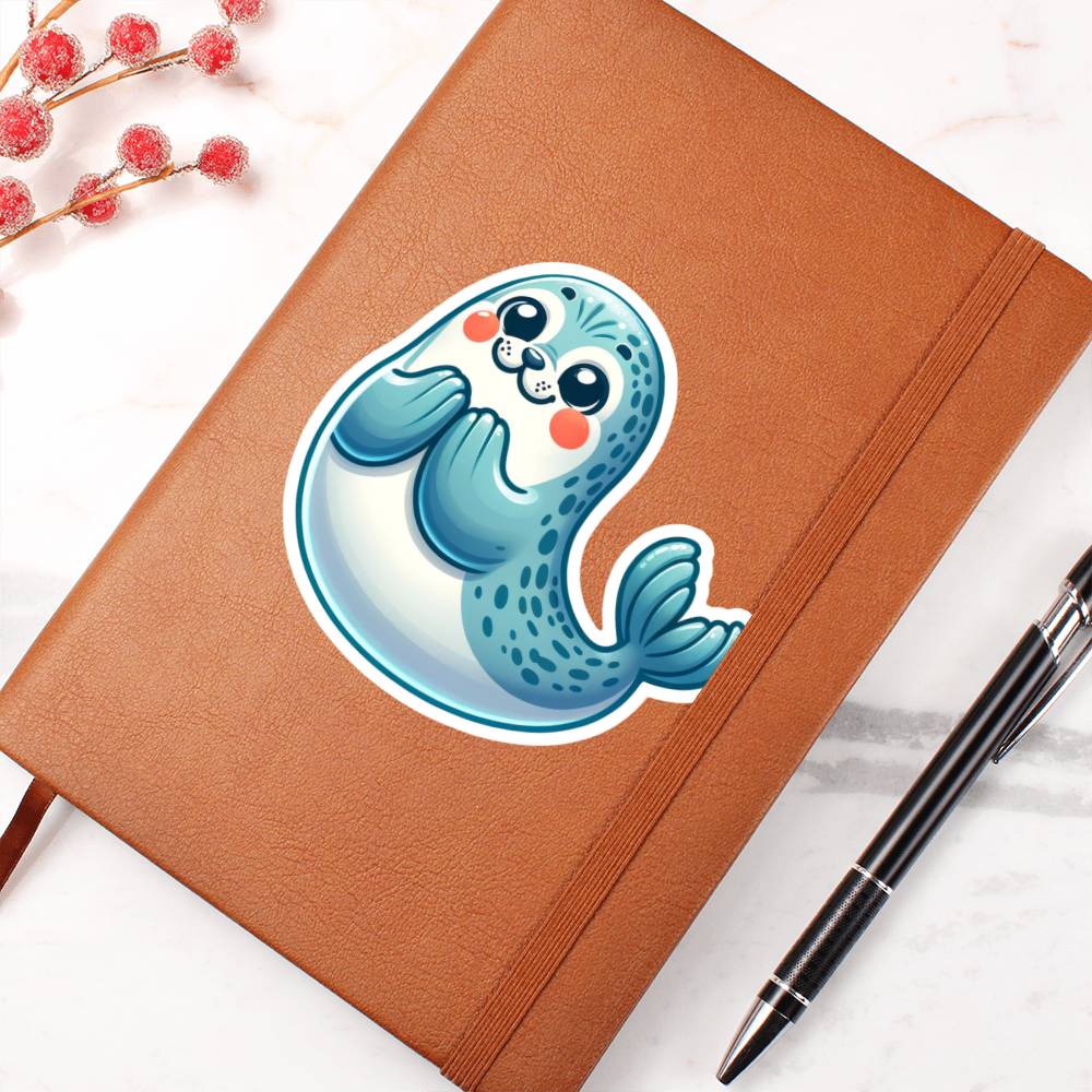 Cute Seal sticker 160 - Vegan Leather Journal