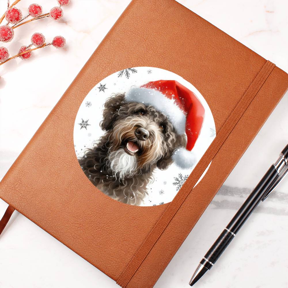 Christmas Dog - Spanish Water - Vegan Leather Journal