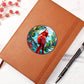 Christmas Red Cardinal Stained Glass Design 026 - Vegan Leather Journal
