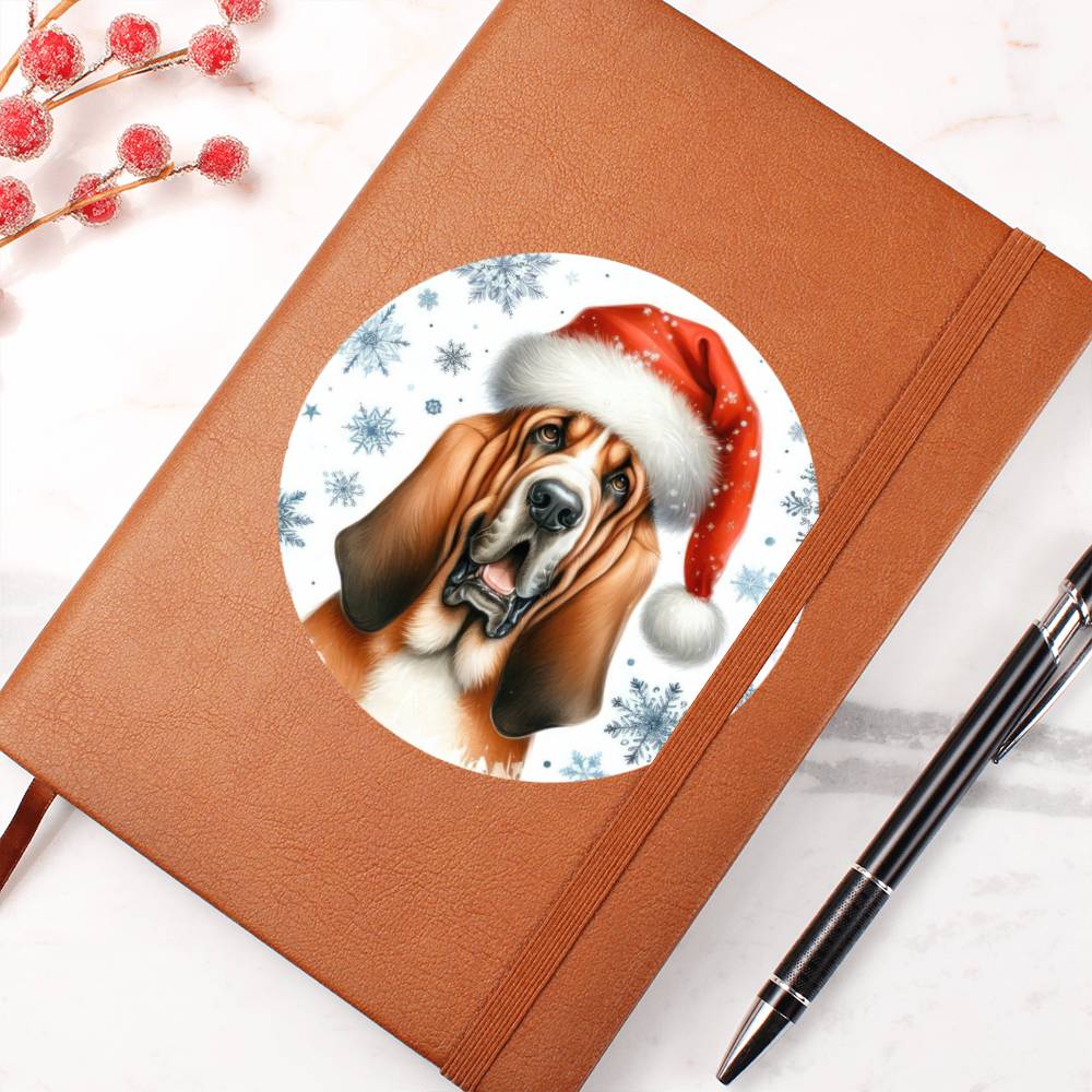 Christmas Dog - Bloodhound - Vegan Leather Journal