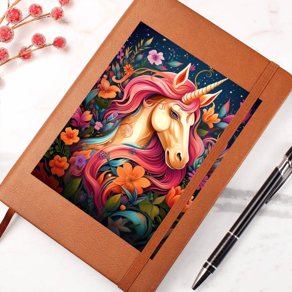 Cute Unicorn 101 - Vegan Leather Journal