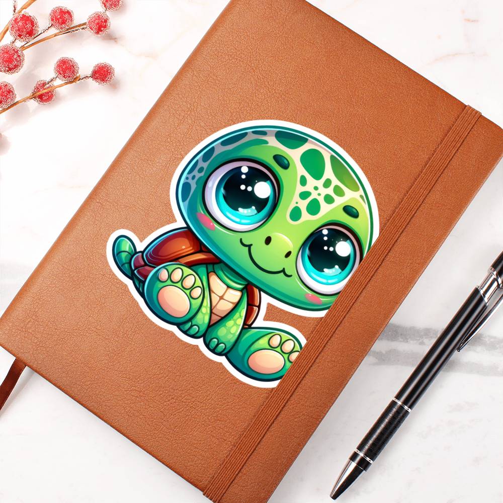 Cute Turtle sticker 201 - Vegan Leather Journal