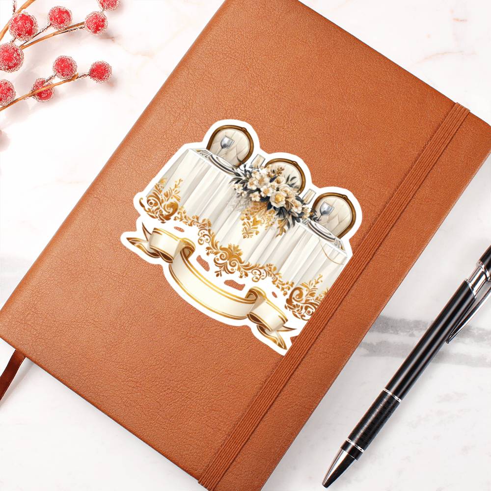 Luxury Wedding Decor Sticker 035 - Vegan Leather Journal