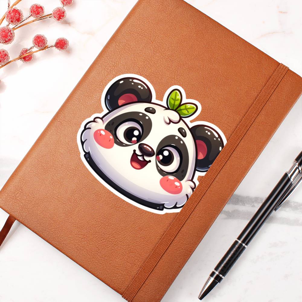 Cute Panda sticker 117 - Vegan Leather Journal