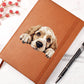 Clumber Spaniel Peeking - Vegan Leather Journal