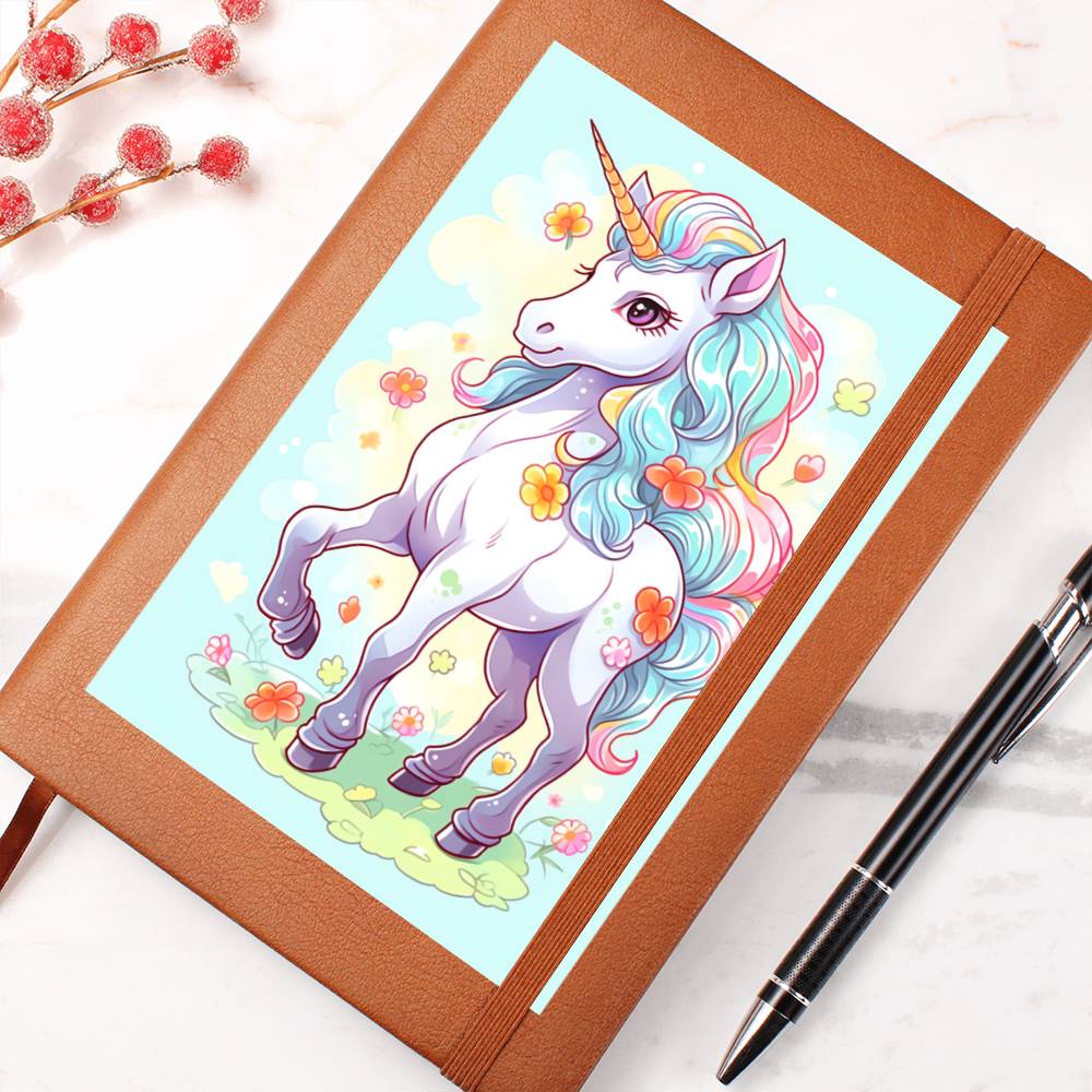 Cute Unicorn 083 - Vegan Leather Journal