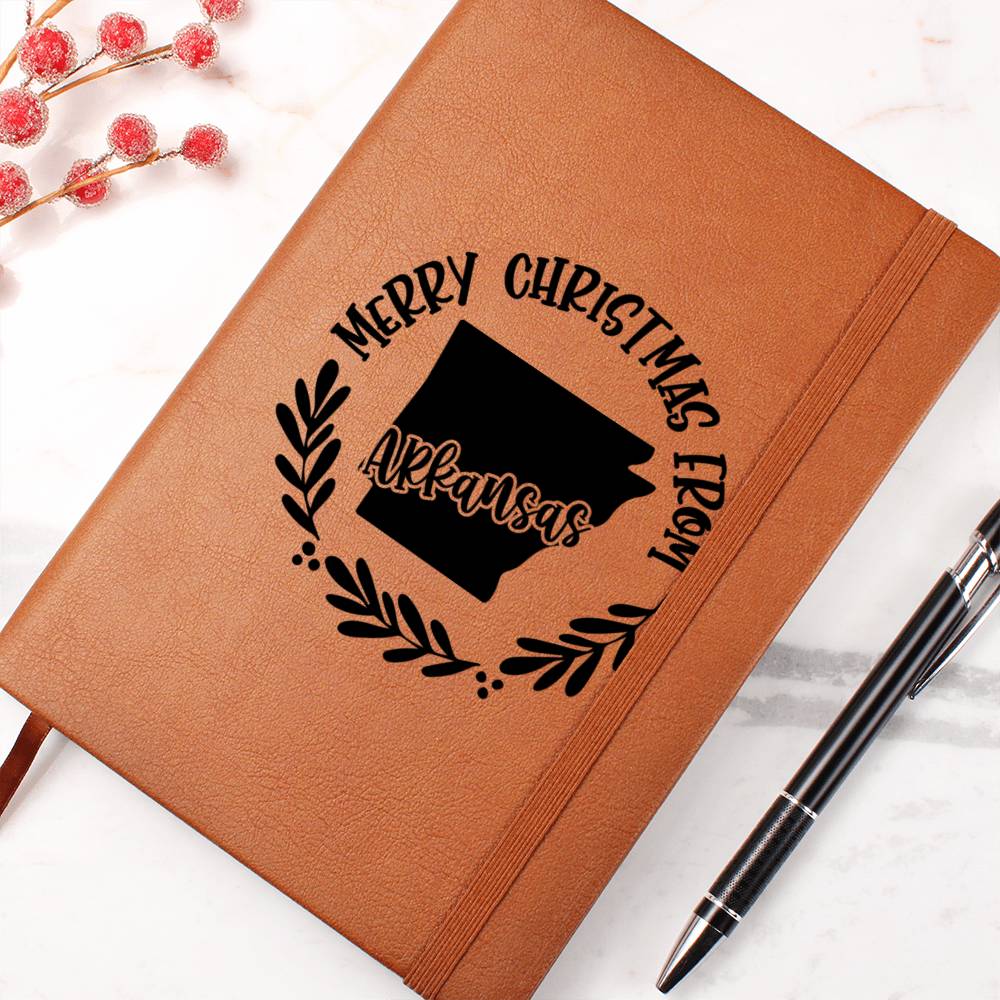 Merry Christmas From Arkansas - Vegan Leather Journal