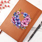 Floral Flower Wreath 034 - Vegan Leather Journal
