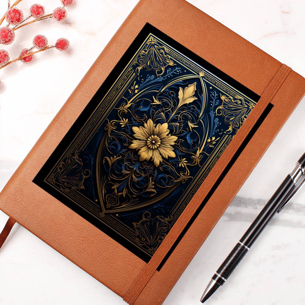 Ornate Gold Cover 001 - Vegan Leather Journal