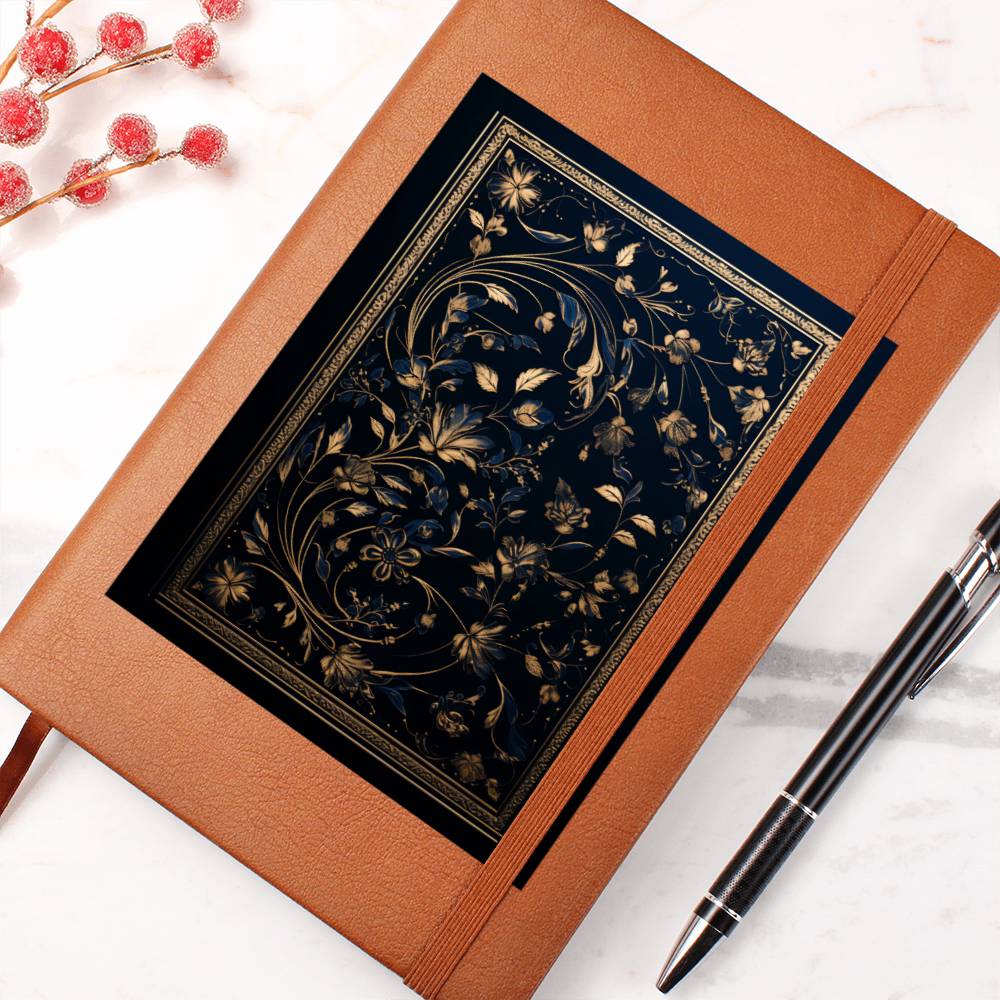 Ornate Gold Cover 041 - Vegan Leather Journal