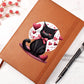 Valentine's Day Black Cat 028 - Vegan Leather Journal