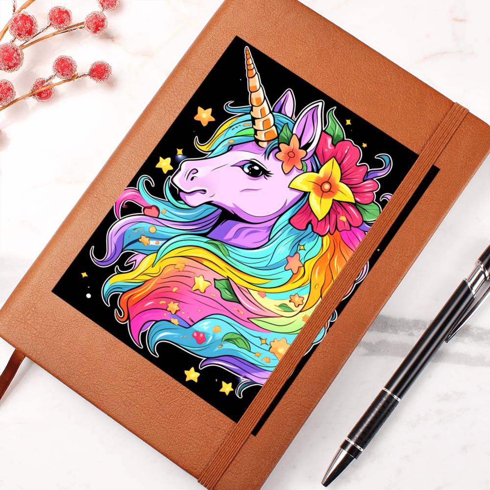 Cute Unicorn 008 - Vegan Leather Journal