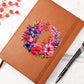 Floral Flower Wreath 085 - Vegan Leather Journal