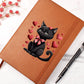 Valentine's Day Black Cat 001 - Vegan Leather Journal