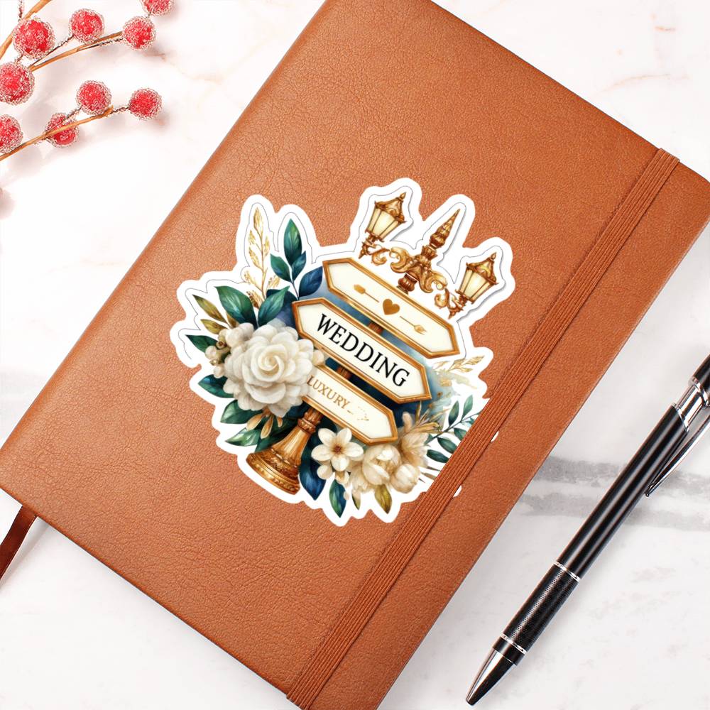 Luxury Wedding Decor Sticker 030 - Vegan Leather Journal
