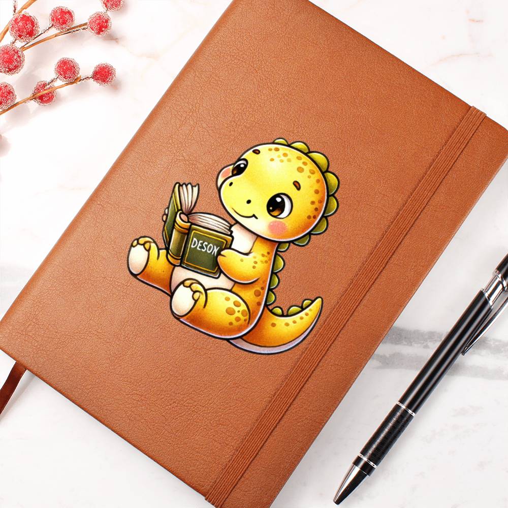 Colorful Baby Dinosaur 060 - Vegan Leather Journal
