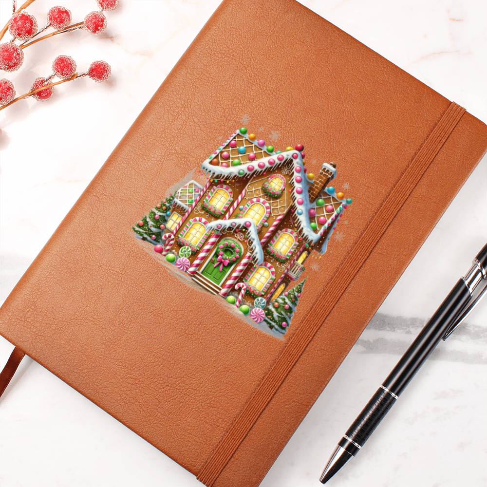 Christmas Gingerbread House 007 - Vegan Leather Journal