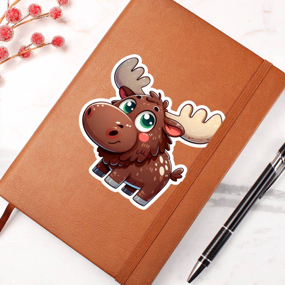 Cute Moose sticker 85 - Vegan Leather Journal