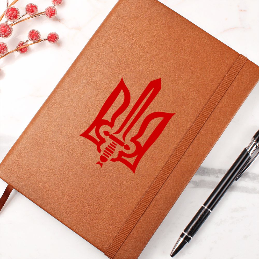 Stylized Tryzub (Red) - Vegan Leather Journal