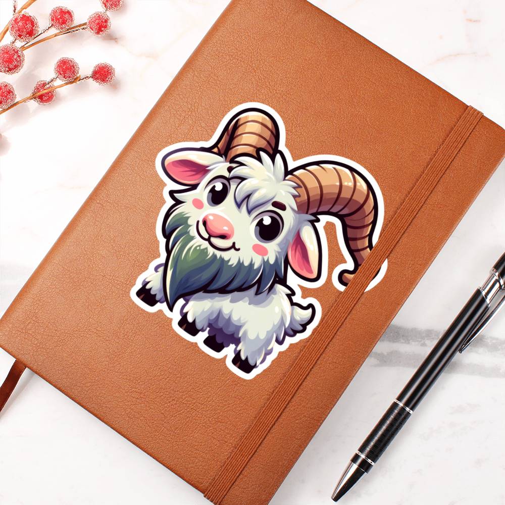 Cute Goat sticker 60 - Vegan Leather Journal