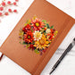 Floral Flower Wreath 094 - Vegan Leather Journal