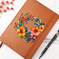 Floral Flower Wreath 011 - Vegan Leather Journal