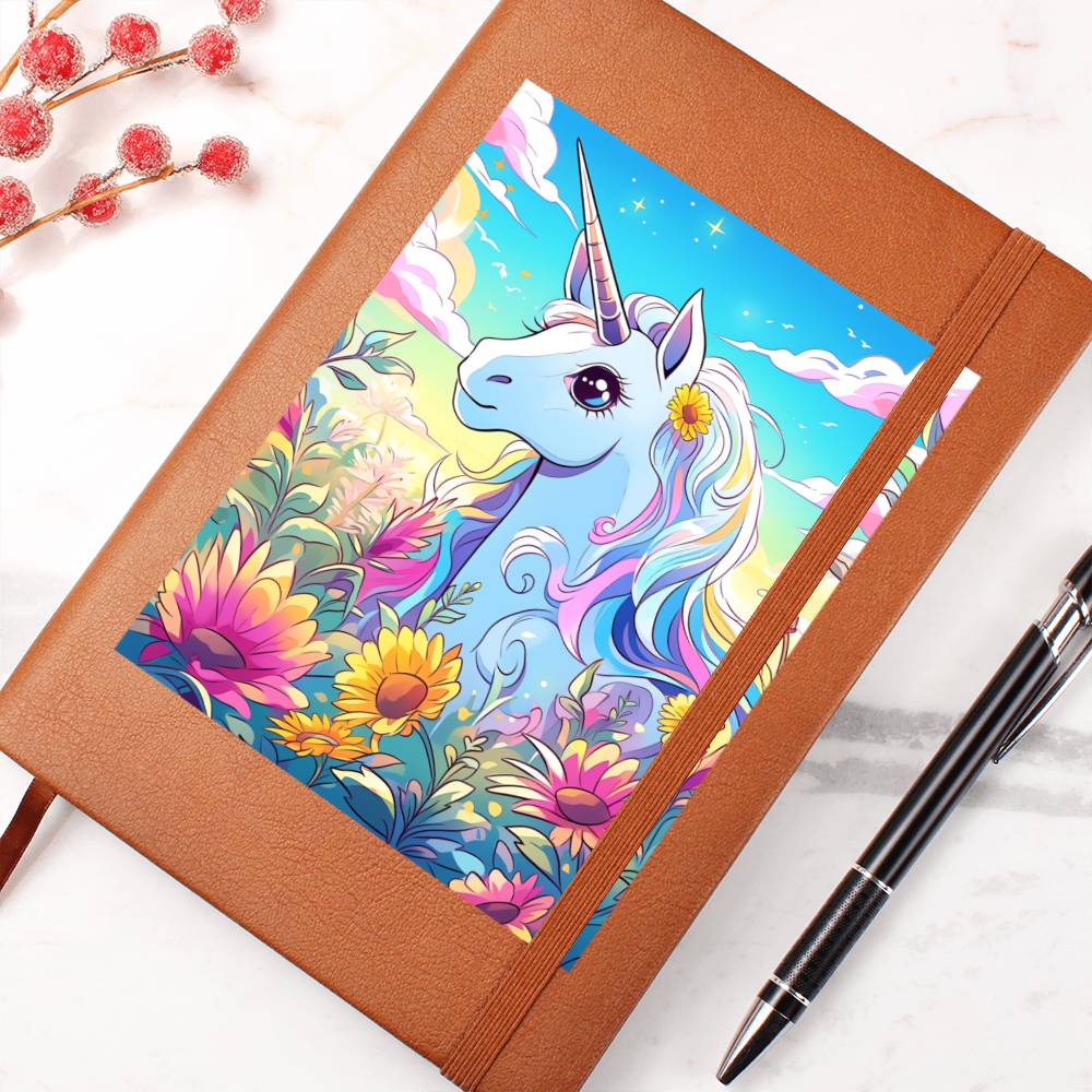Cute Unicorn 072 - Vegan Leather Journal