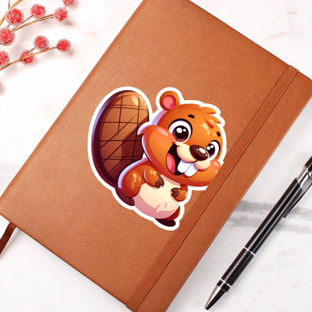 Cute Beaver sticker 10 - Vegan Leather Journal