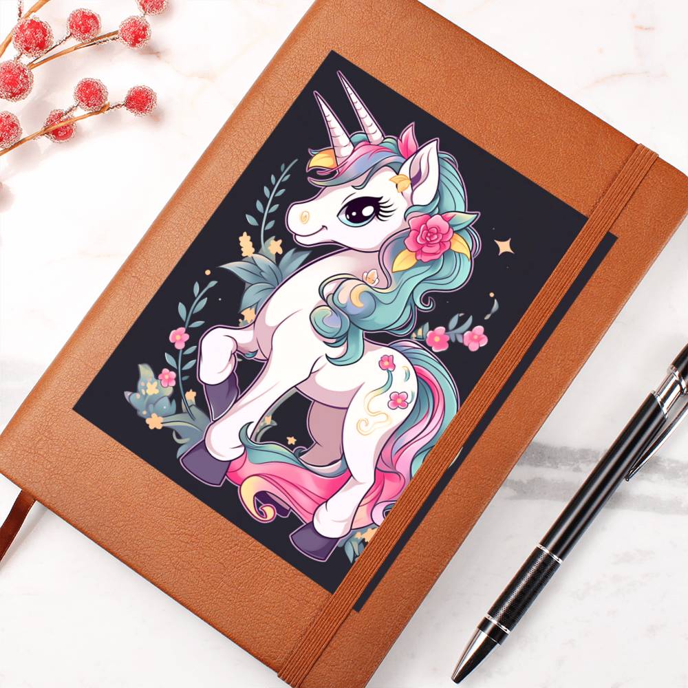 Cute Unicorn 081 - Vegan Leather Journal