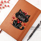 Valentine's Day Black Cat 050 - Vegan Leather Journal