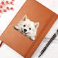 American Eskimo Dog Peeking - Vegan Leather Journal